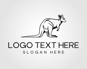 Minimalist Outback Kangaroo logo design