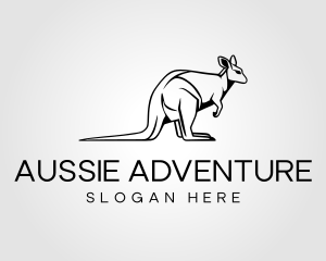 Aussie - Minimalist Outback Kangaroo logo design