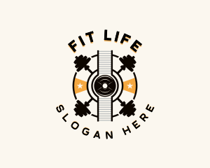 Fitness Barbell Weights  logo design