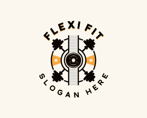 Fitness Barbell Weights  logo design