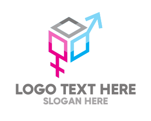 Male - Male Female Gender Cube logo design