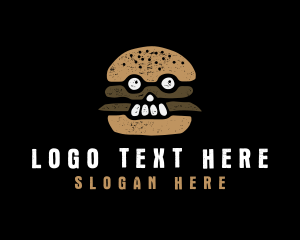 Snack - Burger Skull Restaurant logo design