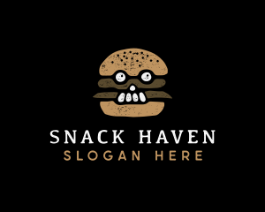 Burger Skull Restaurant logo design