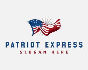 America Flag Veteran logo design