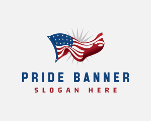 America Flag Veteran logo design