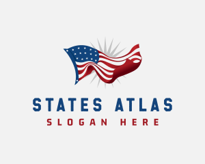 America Flag Veteran logo design