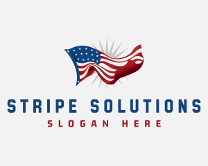 America Flag Veteran logo design