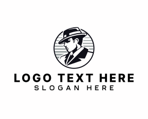 Mobster - Hat Detective Spy logo design