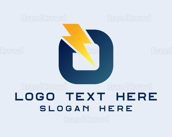 Lightning Power Letter O Logo