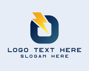 Battery - Lightning Power Letter O logo design