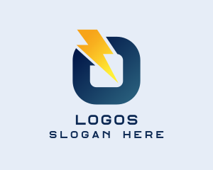 Volt - Lightning Power Letter O logo design