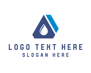 Water Drop - Modern Triangle Droplet Letter A logo design