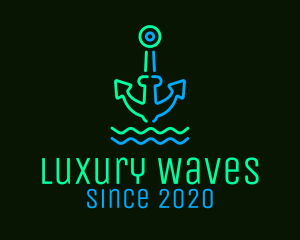 Neon Boat Anchor logo design