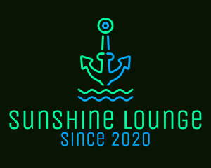 Neon Boat Anchor logo design