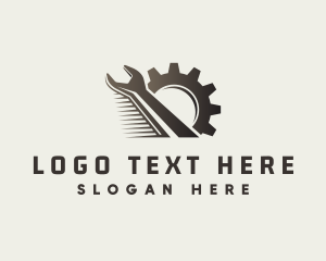 Panel Beater - Industrial Wrench Gear logo design