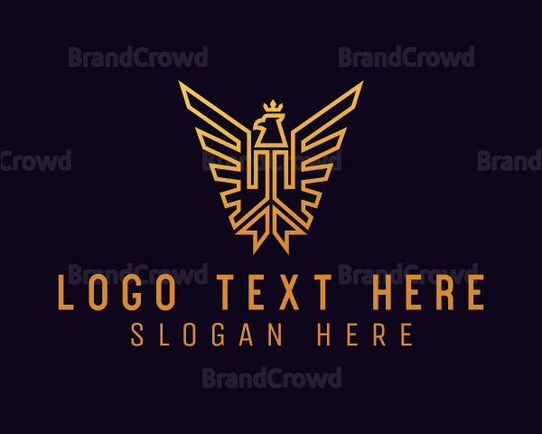 Gold Crown Eagle Crest Logo