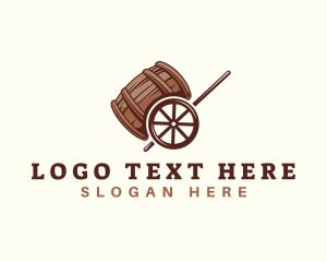 Brewery - Barrel Beer Liquor Cart logo design