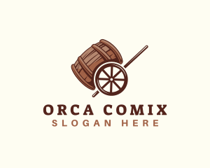 Barrel Beer Liquor Cart Logo