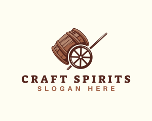Alcohol - Barrel Beer Liquor Cart logo design