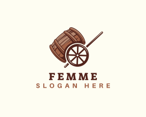 Barrel Beer Liquor Cart logo design