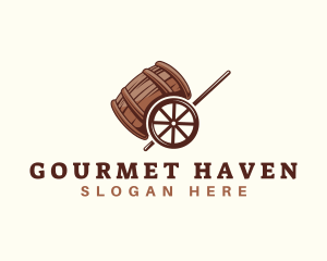 Barrel Beer Liquor Cart logo design