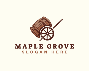 Barrel Beer Liquor Cart logo design