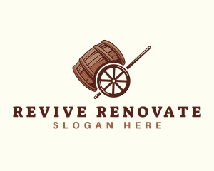 Barrel Beer Liquor Cart logo design