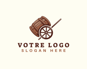 Distillery - Barrel Beer Liquor Cart logo design