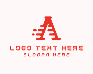 Alphabet - Digital Red A logo design