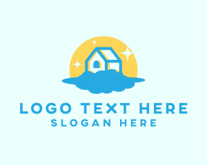 Remote Work - Sunny Cloud House logo design