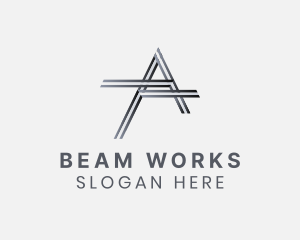 Beam - Stripe Metal Pipe Path logo design