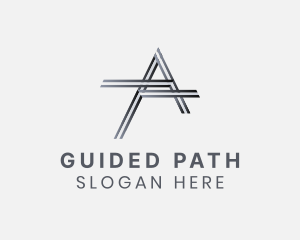 Path - Stripe Metal Pipe Path logo design