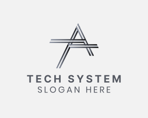 System - Stripe Metal Pipe Path logo design