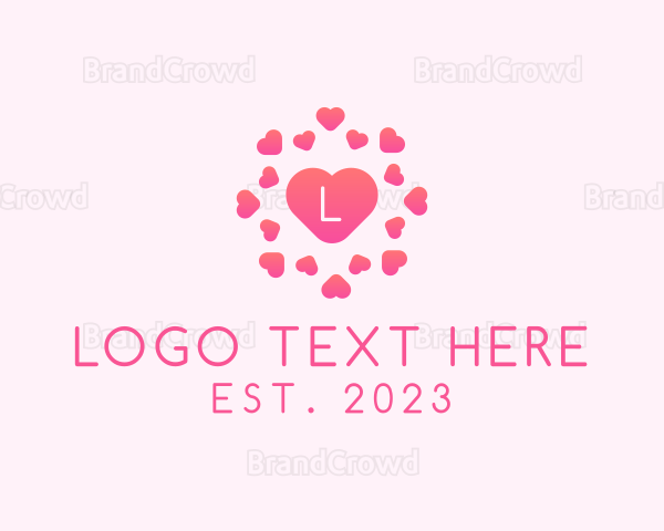 Feminine Heart Burst Valentine Logo