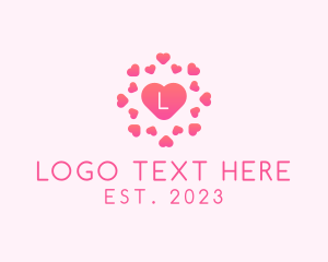 Dating Community - Feminine Heart Burst Valentine logo design