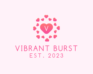 Burst - Feminine Heart Burst Valentine logo design