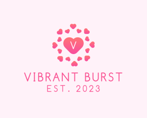 Feminine Heart Burst Valentine logo design