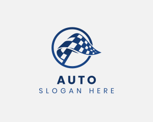 Driver - Sport Racing Flag logo design