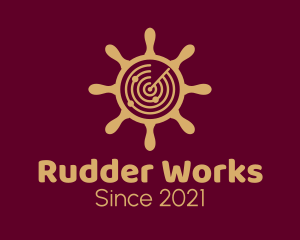 Rudder - Radar Ship Helm logo design