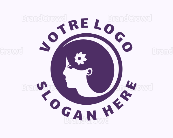Flower Lady Hairstyle Logo
