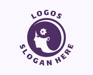 Violet - Flower Lady Hairstyle logo design