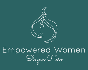 Fancy Girl Muslim Turban logo design