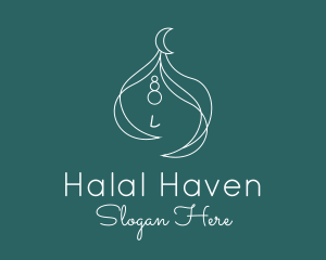 Halal - Fancy Girl Muslim Turban logo design