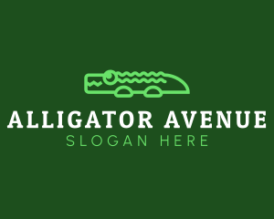 Cute Green Alligator logo design