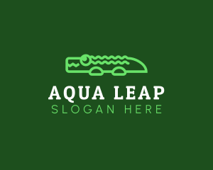 Cute Green Alligator logo design