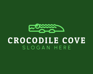 Crocodile - Cute Green Alligator logo design