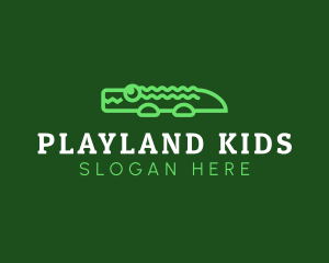 Cute Green Alligator logo design