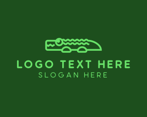 Conservation - Cute Green Alligator logo design