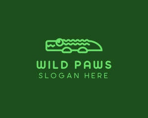 Cute Green Alligator logo design