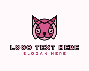 Beige - Mosaic Feline Cat logo design